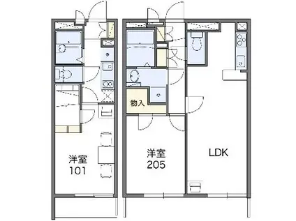 レオパレスユーザン(1K/4階)の間取り写真