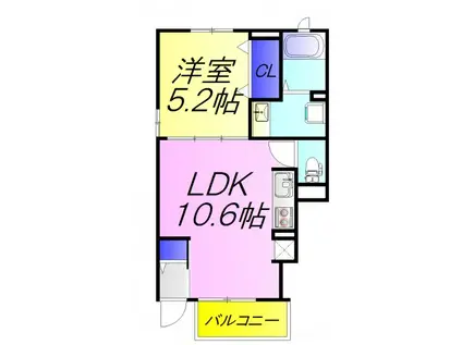 アルファ グランメール(1LDK/1階)の間取り写真