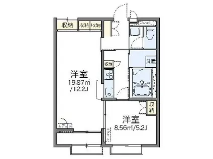 レオパレスおかのごう(1LDK/2階)の間取り写真