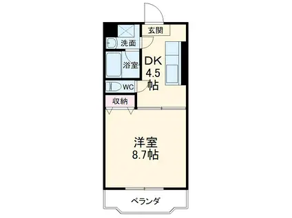 アムールARAKUⅠ(1DK/3階)の間取り写真
