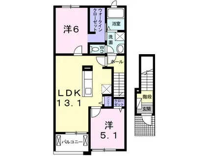 フリシュ・M2(2LDK/2階)の間取り写真