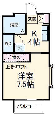マルニヤコーポⅡ(1K/1階)の間取り写真