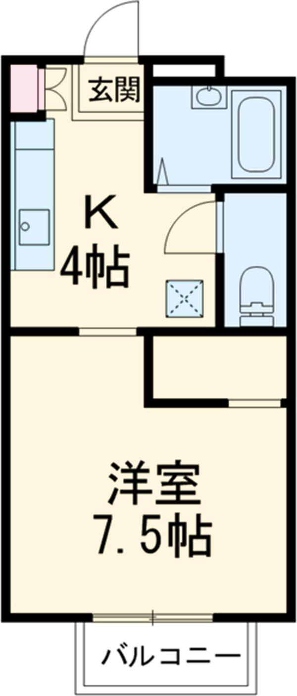 マルニヤコーポⅡ(1DK/1階)の間取り写真