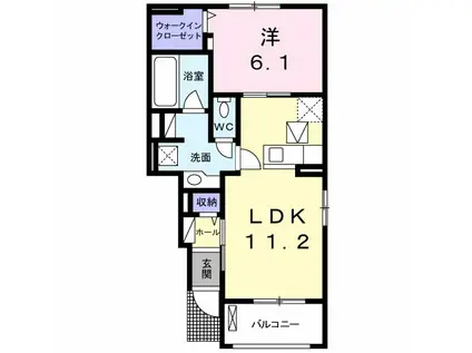 ベルハーモニー Ⅰ(1LDK/1階)の間取り写真