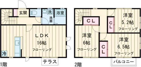 シオン瀬田(3LDK)の間取り写真