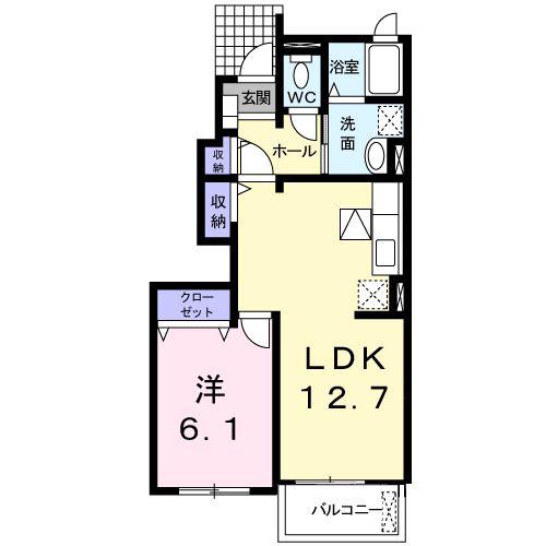 セブン・グロリアスⅡ(1LDK/1階)の間取り写真