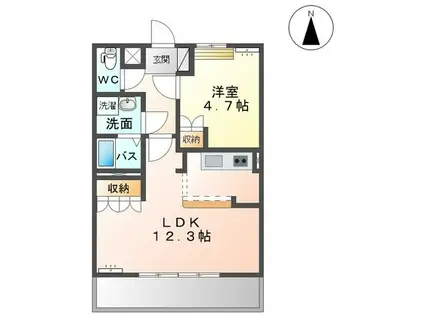 両毛線 国定駅 徒歩34分 2階建 築18年(1LDK/2階)の間取り写真