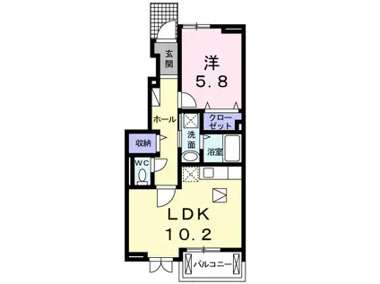 プランドールA(1LDK/1階)の間取り写真