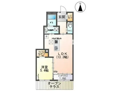 グランデイズ(1LDK/1階)の間取り写真