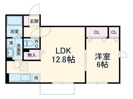 ジュネス湘南(1LDK/2階)の間取り写真