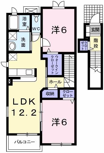 エアリーⅣ(2LDK/2階)の間取り写真