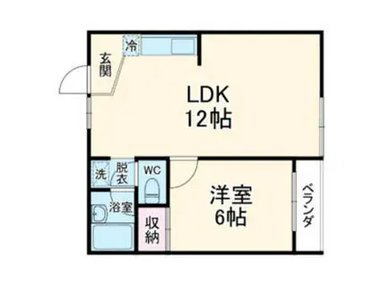 タウン西野(1DK/4階)の間取り写真