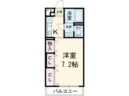 リブリ・サウスERN BEACH(1K/2階)の間取り写真