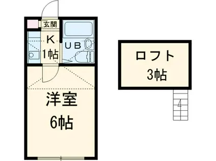 プレステージ平塚(1K/1階)の間取り写真