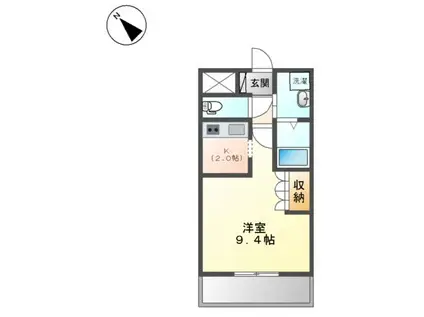 ウイングベル(1K/1階)の間取り写真