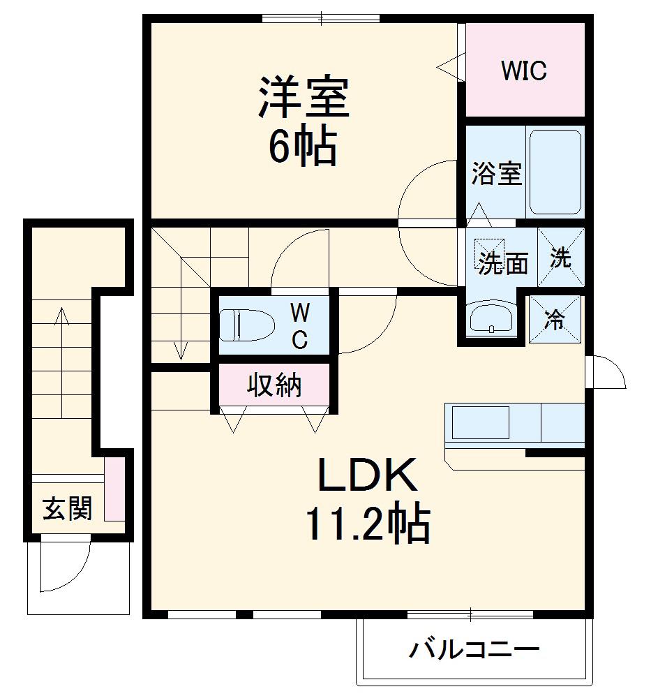 AIM VILLAGE 湘南Ⅱ(1LDK/2階)の間取り写真