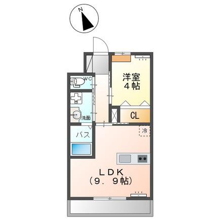 サニープレイス D(1LDK/1階)の間取り写真