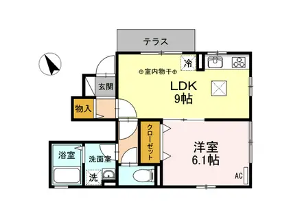 メゾン丸山(1LDK/1階)の間取り写真