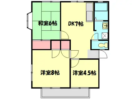 サンパレス平塚C棟(3DK/1階)の間取り写真