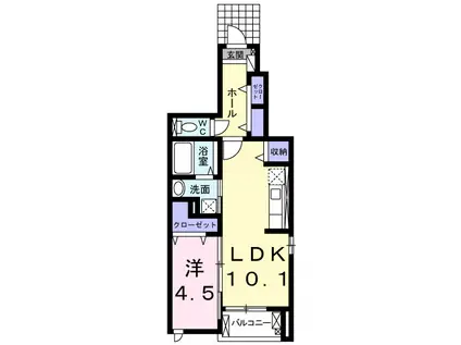 ラッフィナートⅡ(1LDK/1階)の間取り写真