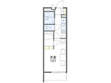 レオパレスフーカ西町(1K/3階)の間取り写真