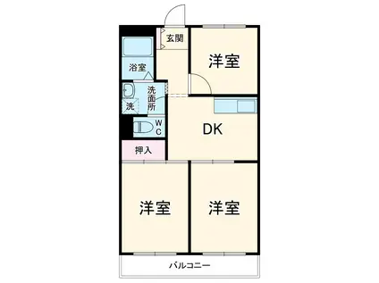 グランドスクエア94(3DK/2階)の間取り写真