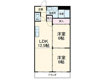 エステート23(2LDK/2階)の間取り写真