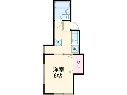 サニーハウス(1DK/1階)の間取り写真