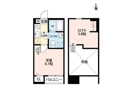 ルナ・レジデンス平塚(1K/1階)の間取り写真