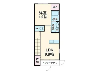 メゾン・ド・ルミエール(1LDK/2階)の間取り写真