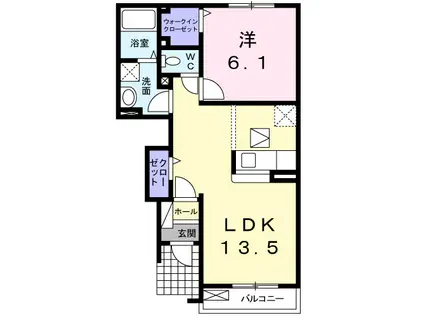 セルフィーユⅠ(1LDK/1階)の間取り写真