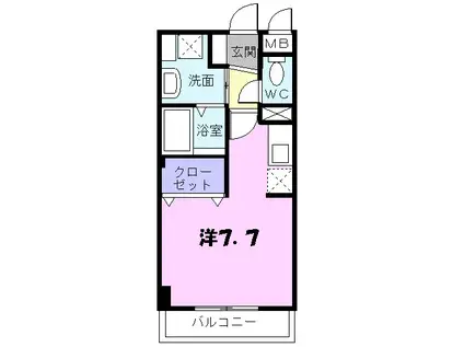 YI アイリス(1K/2階)の間取り写真