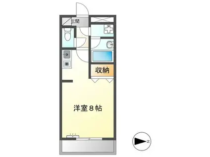 後関マンション2(1K/3階)の間取り写真