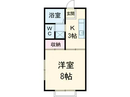 ドリームハイツB(1K/1階)の間取り写真