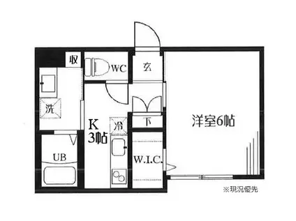 ピュアメゾン平塚中里(1K/1階)の間取り写真
