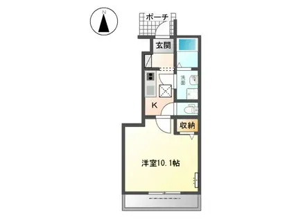 ファビラス(1K/1階)の間取り写真