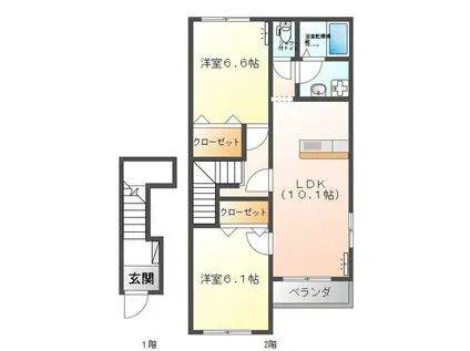 アラモードガーデン(2LDK/2階)の間取り写真