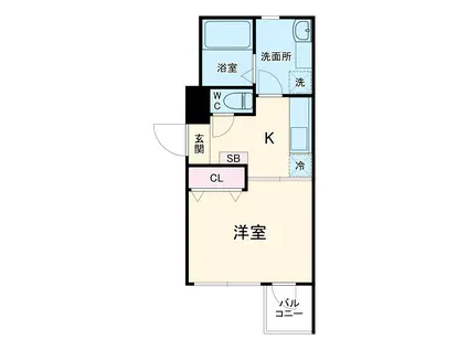 シャトーライフ平塚Ⅱ(1K/1階)の間取り写真