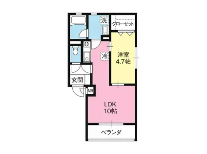 ギガエイト(1LDK/3階)の間取り写真