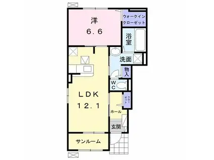 ボヌール Ⅰ(1LDK/1階)の間取り写真