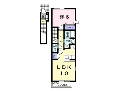 ノースヴィレッジⅢ(1LDK/2階)の間取り写真