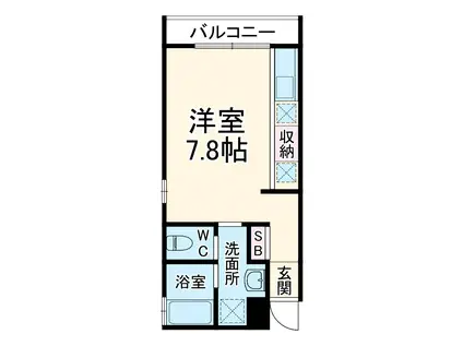 リシェス橋本B(1K/3階)の間取り写真