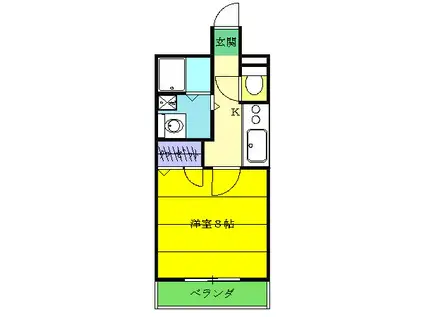 エクセル9(1K/1階)の間取り写真