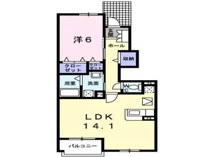 アンジェリカーレ1(1LDK/1階)の間取り写真