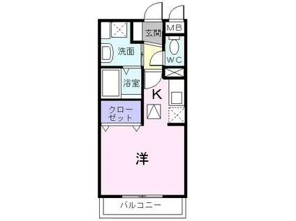 YI アイリス(ワンルーム/2階)の間取り写真