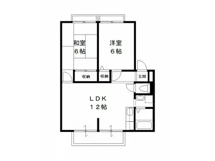 ウィンディア・カネト(2LDK/2階)の間取り写真