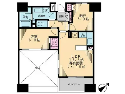 スカイグランデ船橋宮本(1SLDK/7階)の間取り写真