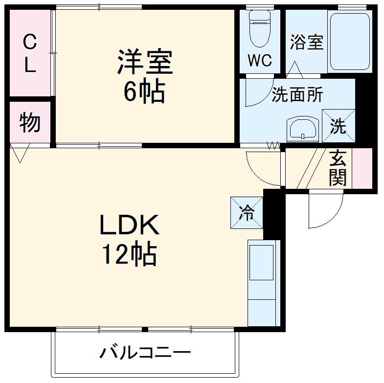 セジュールエイトA(1LDK/2階)の間取り写真