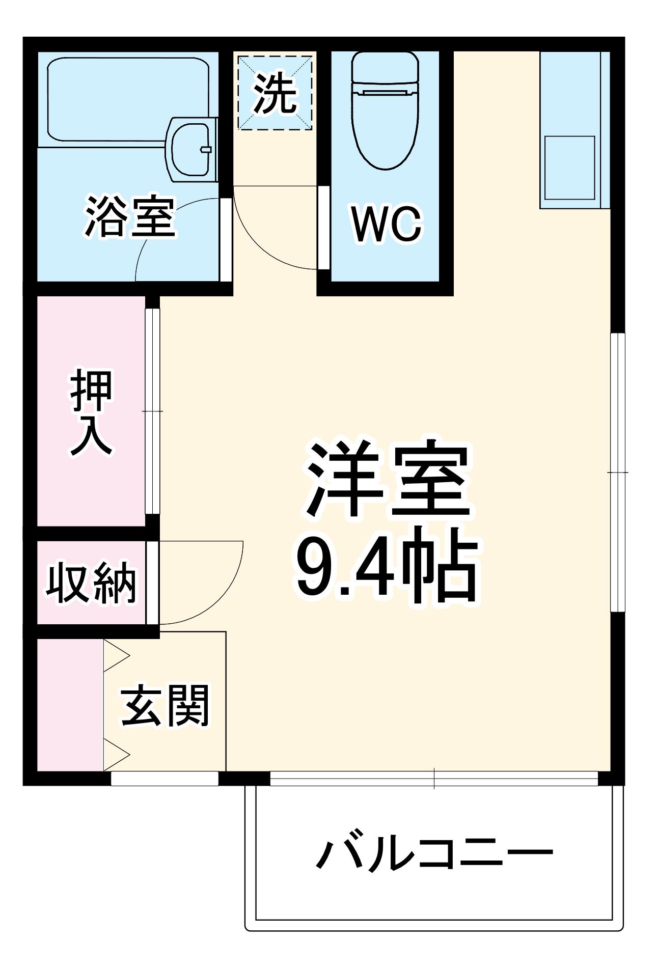 COCOHEIM(ワンルーム/1階)の間取り写真