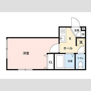 アザレ岡上(1K/2階)の間取り写真